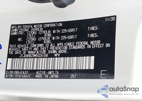 2021 Lexus Nx 300 z USA, uszkodzony, nr VIN JTJDARBZ8M5026768